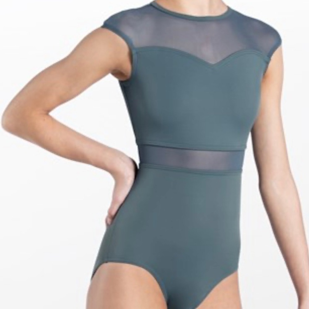 Pine Sweetheart Mesh Detail Leotard Size Small-Adult